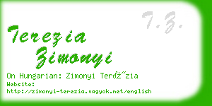 terezia zimonyi business card